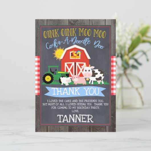 Boerderij tractor Chalkboard Birthday - Hartelijk  Kaart (Staand voorkant)