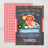 Boerderij tractor Chalkboard Birthday - Hartelijk  Kaart (Voorkant / Achterkant)