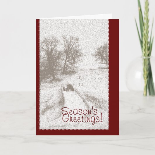 Boerderij Tractor Christmas Kaart (Voorkant)