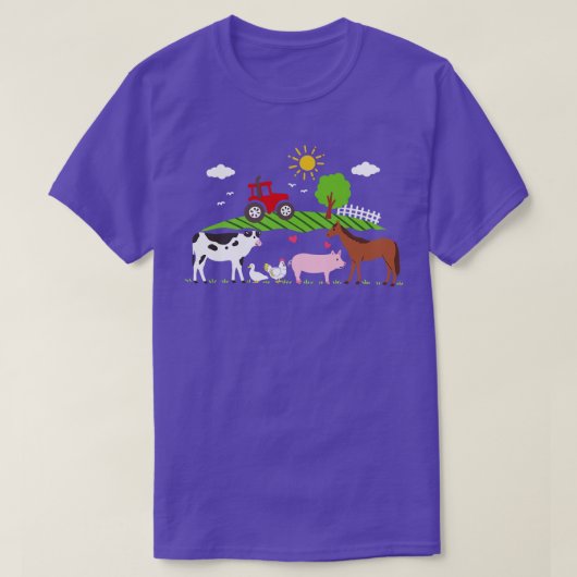 Boerderij Tractor Farm Animals T-shirt (Design voorkant)