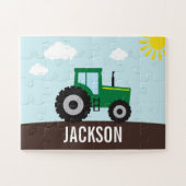 Boerderij Tractor Green en Yellow Jigzaag Puzzle Legpuzzel (Horizontaal)