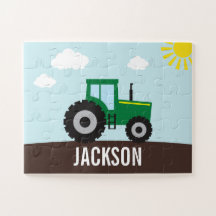 Boerderij Tractor Green en Yellow Jigzaag Puzzle