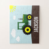 Boerderij Tractor Green en Yellow Legpuzzel (Verticaal)