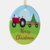 Boerderij Tractor-kerst Keramisch Ornament (Rechts)