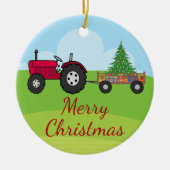 Boerderij Tractor-kerst Keramisch Ornament (Voorkant)