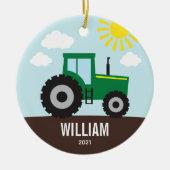 Boerderij Tractor Kinder keramische siervoorwerpen Keramisch Ornament (Voorkant)