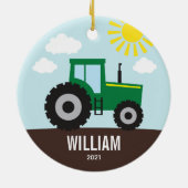 Boerderij Tractor Kinder keramische siervoorwerpen Keramisch Ornament (Achterkant)
