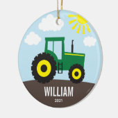 Boerderij tractor-Kinderen Keramisch Ornament (Links)