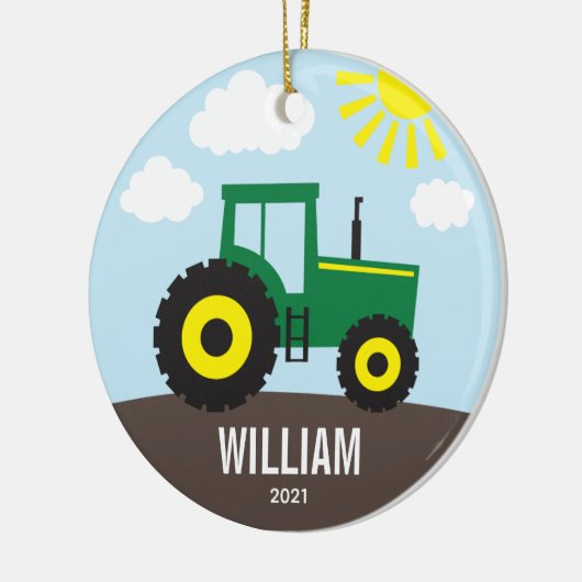 Boerderij tractor-Kinderen Keramisch Ornament (Links)