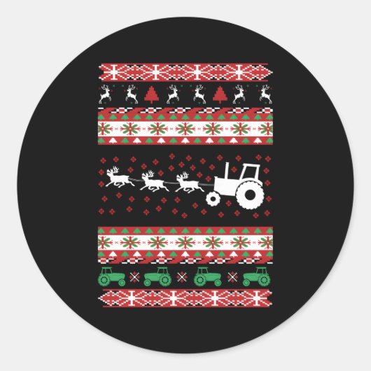 Boerderij Tractor Lelijk Ronde Sticker (Voorkant)