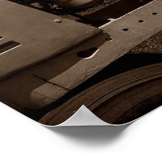 Boerderij tractor Mechanics CloseUp Sepia print (Hoek)