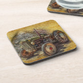  Boerderij tractor Old Barn Shed Bier Onderzetter (Linkerzijde)