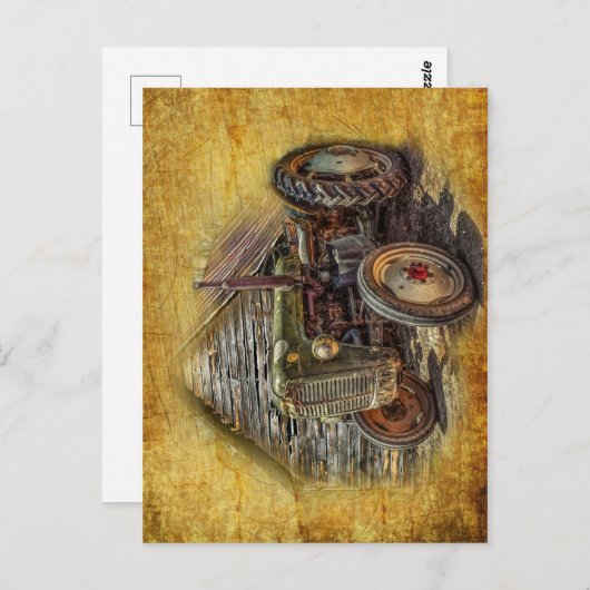 Boerderij tractor Old Barn Shed Briefkaart (Voorkant / Achterkant)