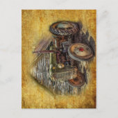 Boerderij tractor Old Barn Shed Briefkaart (Voorkant)