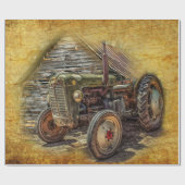  Boerderij tractor Old Barn Shed Cadeaupapier (Vlak)