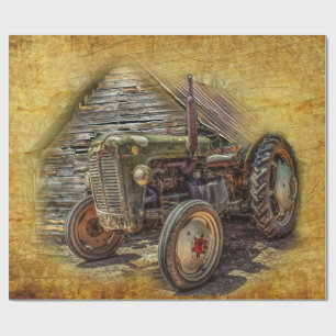  Boerderij tractor Old Barn Shed Cadeaupapier