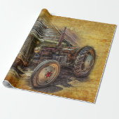  Boerderij tractor Old Barn Shed Cadeaupapier (Uitgerold)