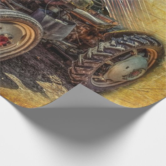  Boerderij tractor Old Barn Shed Cadeaupapier (Hoek)