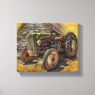 Boerderij tractor Old Barn Shed Canvas Afdruk