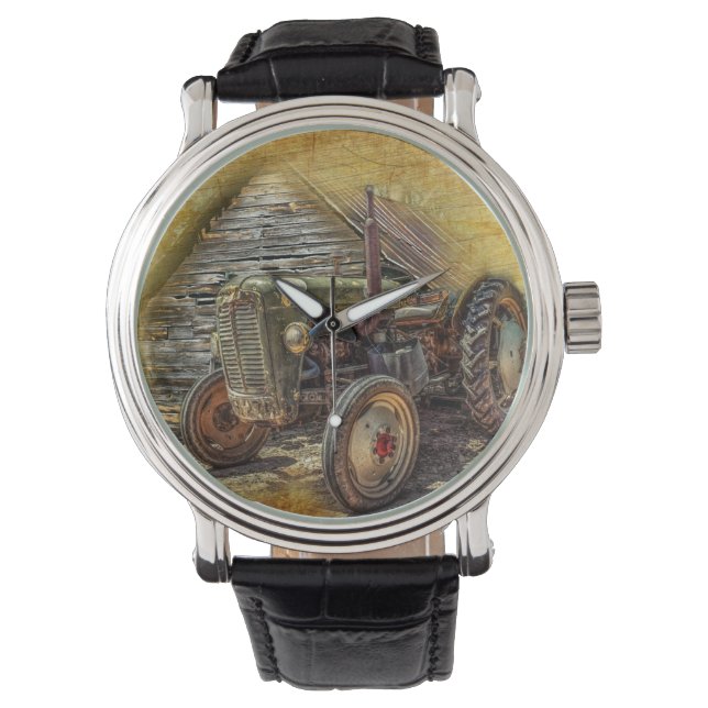  Boerderij tractor Old Barn Shed Horloge (Voorkant)