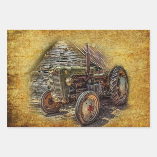 Boerderij tractor Old Barn Shed Inpakpapier Vel (Voorkant 3)