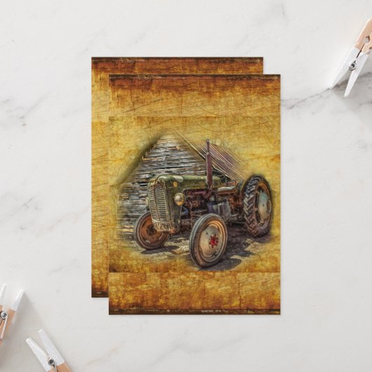  Boerderij tractor Old Barn Shed Kaart (Voorkant / Achterkant in situ)