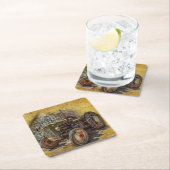  Boerderij tractor Old Barn Shed Kartonnen Onderzetters (Insitu)