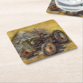  Boerderij tractor Old Barn Shed Kartonnen Onderzetters (Schuin)