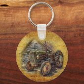  Boerderij tractor Old Barn Shed Sleutelhanger (Voorkant)
