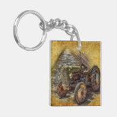 Boerderij tractor Old Barn Shed Sleutelhanger (Voorkant Links)