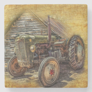 Boerderij tractor Old Barn Shed Stenen Onderzetter