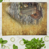 Boerderij tractor Old Barn Shed Theedoek (Gevouwen)