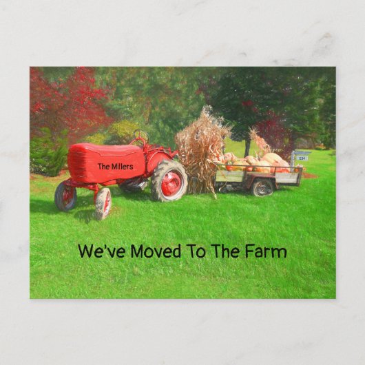 Boerderij Tractor Red Country Herfst We zijn verhu Briefkaart (Voorkant)