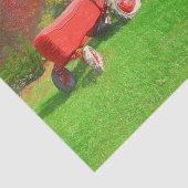 Boerderij Tractor Red Green Country Autumn Pumpkin Tissuepapier (Detail)