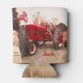 Boerderij Tractor Red  Rustic Autumn Harvest Blikjeskoeler (Achterkant)