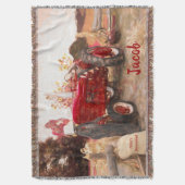 Boerderij Tractor Red  Rustic Autumn Harvest Deken (Voorkant Verticaal)