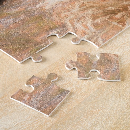 Boerderij Tractor Red  Rustic Autumn Harvest Legpuzzel (Zijkant)