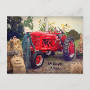 Boerderij Tractor Red Rustic Land dat we verplaats Briefkaart