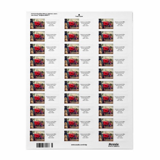 Boerderij Tractor Red Rustic Land dat we verplaats Etiket (Full Sheet)