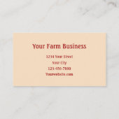 Boerderij Tractor Red  Rustige Landbouw Visitekaartje (Achterkant)
