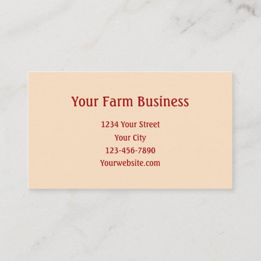 Boerderij Tractor Red  Rustige Landbouw Visitekaartje (Achterkant)