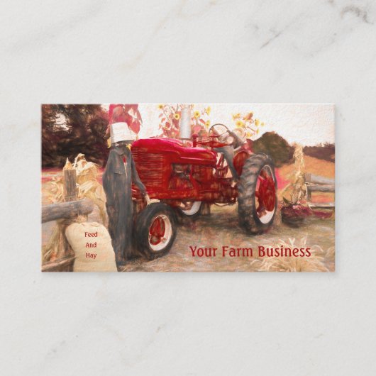 Boerderij Tractor Red  Rustige Landbouw Visitekaartje (Voorkant)