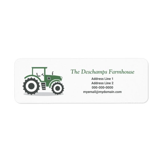 Boerderij Tractor Return Address Label (Voorkant)