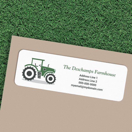 Boerderij Tractor Return Address Label