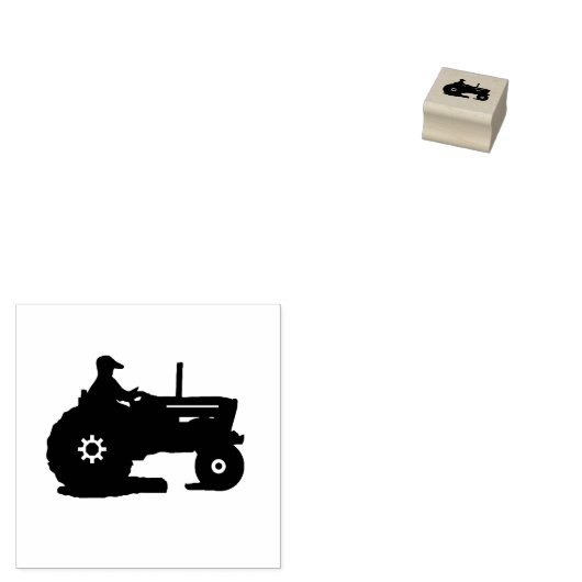 Boerderij tractor rubberstempel (Gestempeld)