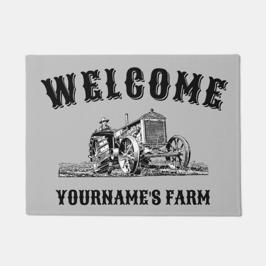  Boerderij Tractor Sjabloon Welkom Deurmat (Voorkant)