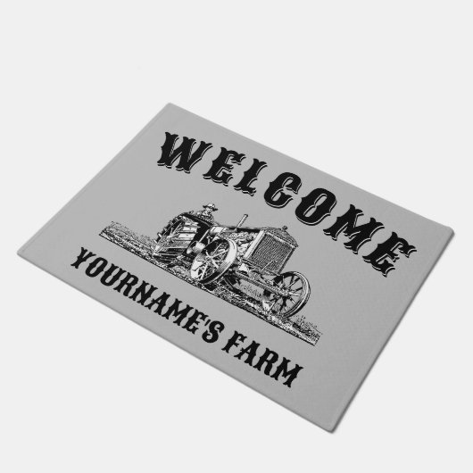 Boerderij Tractor Sjabloon Welkom Deurmat (Schuin)