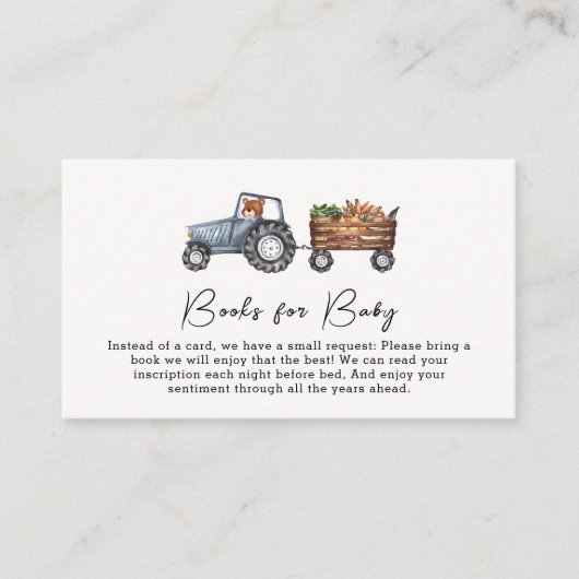 Boerderij Tractor Teddy Bear Boeken voor Baby show Informatiekaartje (Voorkant)