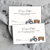 Boerderij Tractor Teddy Bear Luier Raffle Baby sho Informatiekaartje