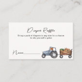 Boerderij Tractor Teddy Bear Luier Raffle Baby sho Informatiekaartje (Voorkant)